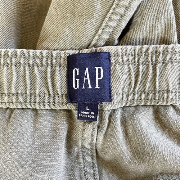 GAP Wide Leg Pull-On Pants Womens L Olive Green 100% Cotton New NWT - Picture 7 of 7